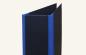 Preview: black folder with blue linen edges